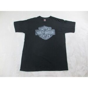 VINTAGE Harley Davidson Shirt Mens Extra Large Black Chicago Motorcycle 00s*